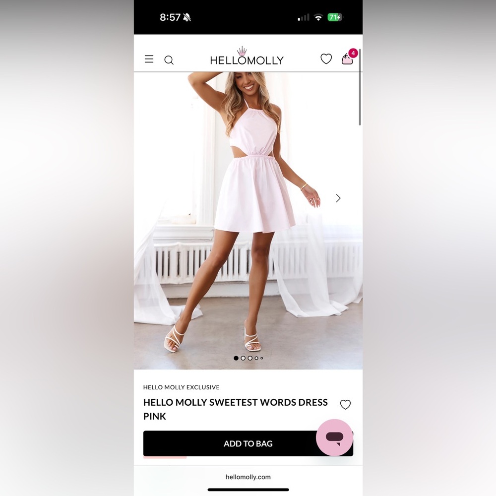 Hello Molly Sweetest Words Dress Pink